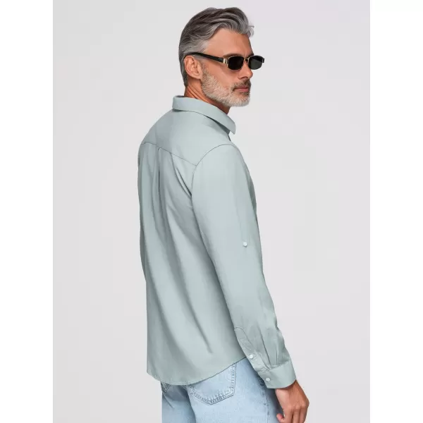  Cămașă pentru bărbați OMBRE OM-SHCS-0190 VERDE PASTEL 