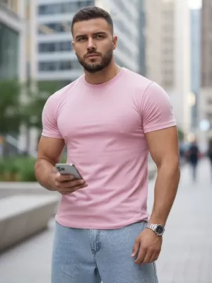 Tricou pentru bărbați DSTREET RX5690 ROZ