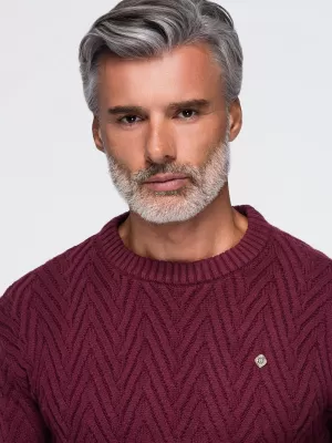 Pulover pentru bărbați OMBRE OM-SWSW-0190 BURGUNDIA
