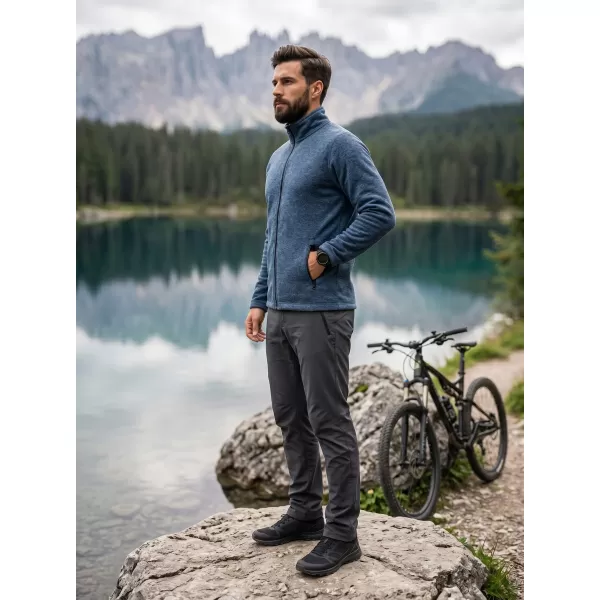  Hanorac bărbătesc din micro polar MALFINI FACTOR 852 EVIDENȚIERI DE DENIM ÎNCHIS LA CULOARE 