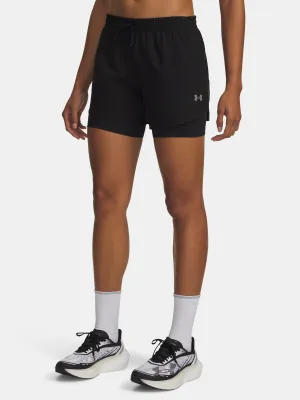 Pantaloni scurți de damă UNDER ARMOUR UA VELOCITI PRO 6IN 2N1 SHORT 6010885-008 NEGRU