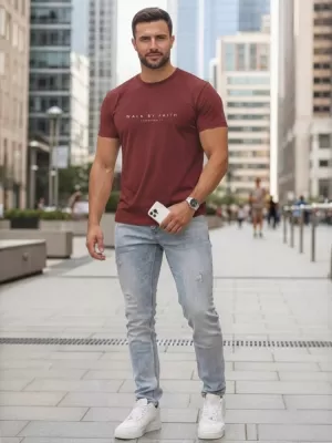 Tricou pentru bărbați DSTREET NX5123R-BU CLARET