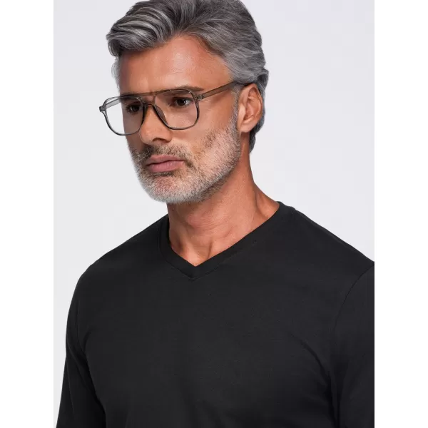  Tricou pentru bărbați OMBRE OM-LSBL-0143 NEGRU 
