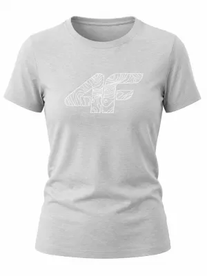 Tricou pentru femei 4F WMM00TTSHF3309 MELANGE GRI DESCHIS RECE
