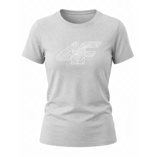  Tricou pentru femei 4F WMM00TTSHF3309 MELANGE GRI DESCHIS RECE 
