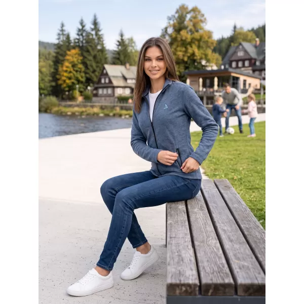  Hanorac de damă din fleece ALTISPORT ALW002852 EVIDENȚIERI DE DENIM ÎNCHIS LA CULOARE 