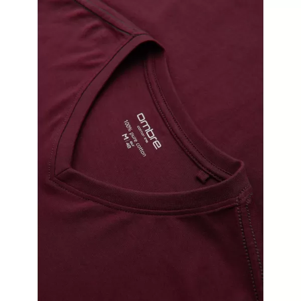  Tricou pentru bărbați OMBRE OM-LSBL-0143 BURGUNDIA 