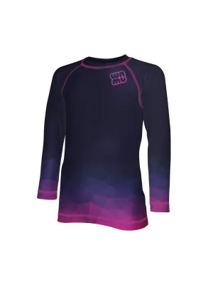 Tricou funcțional pentru copii cu mâneci lungi WAMU MOZAIKA VIOLET ÎNCHIS