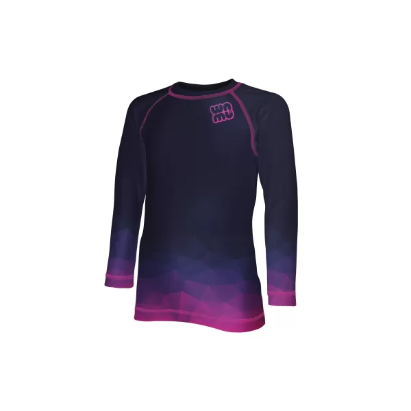  Tricou funcțional pentru copii cu mâneci lungi WAMU MOZAIKA VIOLET ÎNCHIS 