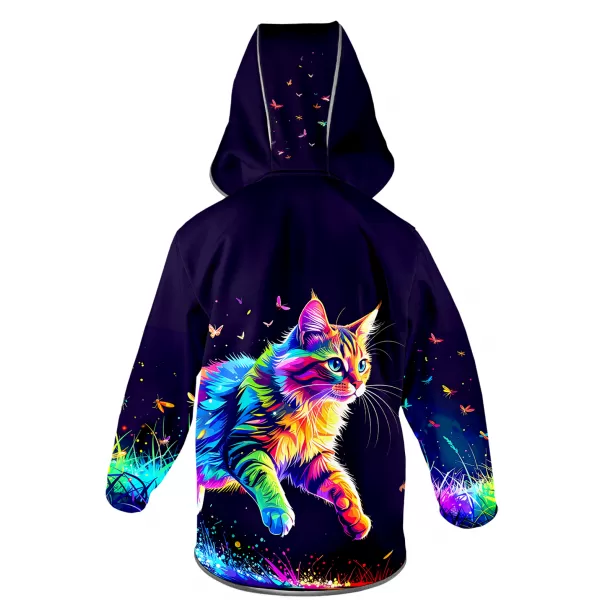  Jachetă softshell pentru copii WAMU DUHOVÁ KOČKA VIOLET ÎNCHIS 