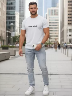 Tricou pentru bărbați DSTREET NX5106R-WH ALB