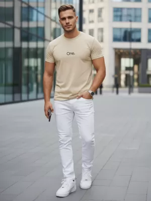 Tricou pentru bărbați DSTREET NX5125R-BT BEJ