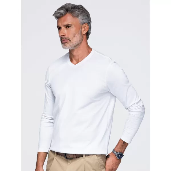  Tricou pentru bărbați OMBRE OM-LSBL-0143 ALB 