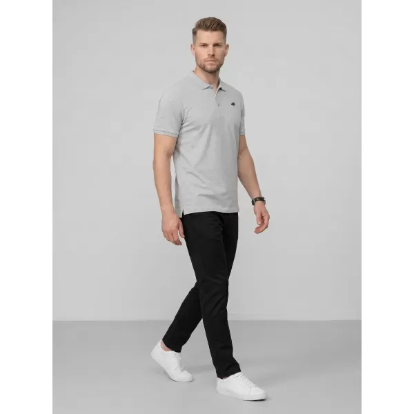  Tricou pentru bărbați cu guler 4F WMM00TPTSM0770 MELANGE GRI ÎNCHIS 