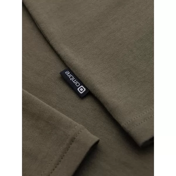  Tricou pentru bărbați OMBRE OM-LSBL-0142 MĂSLINE ÎNCHISE 