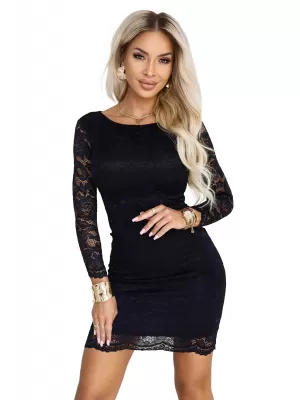 Rochie de dama cu dantela NUMOCO 180-4 NEGRU