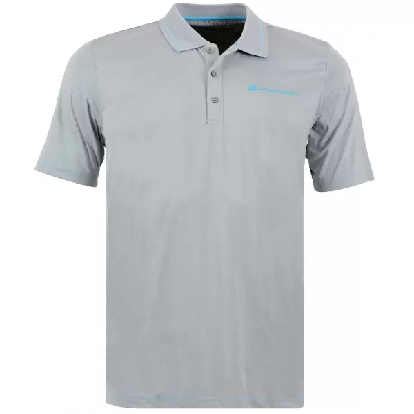  Tricou pentru bărbați cu guler ALPINE PRO ISTAS GRI DESCHIS 