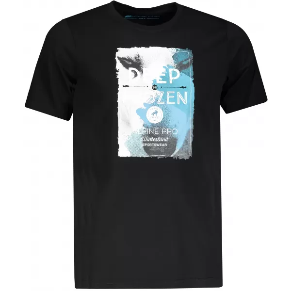  Tricou pentru bărbați cu mâneci scurte ALPINE PRO ARESJON NEGRU 