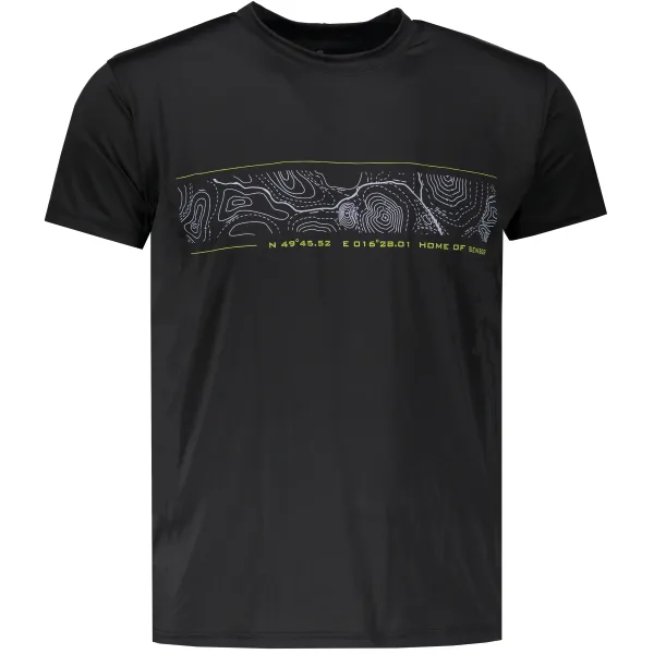  Tricou bărbătesc SENSOR PERFORMANCE TEE GPS NEAGRĂ 