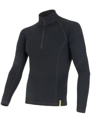 Lenjerie termică pentru bărbați SENSOR Double Face Merino Wool rolák zip NEAGRĂ