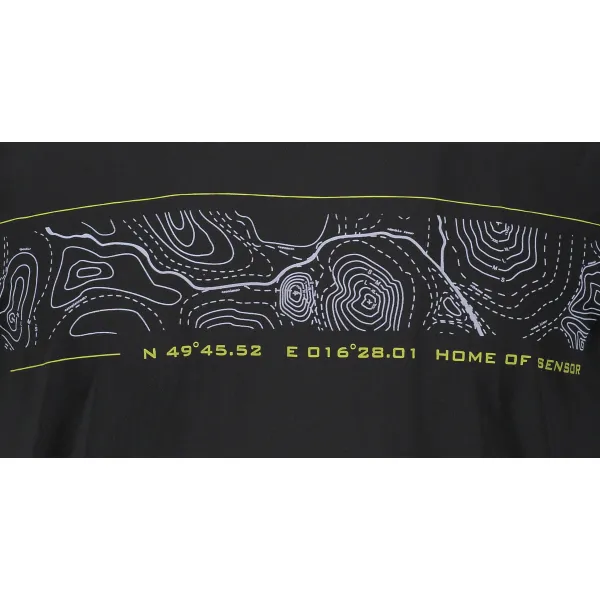  Tricou bărbătesc SENSOR PERFORMANCE TEE GPS NEAGRĂ 