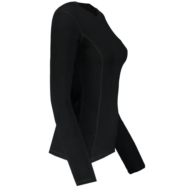 Tricou termic de damă cu mânecă lungă SENSOR DOUBLE FACE MERINO WOOL 15100029 NEGRU 