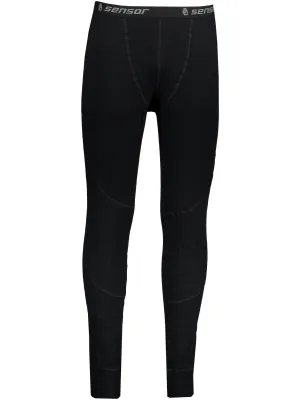 Pantaloni termici pentru bărbați DOUBLE FACE MERINO WOOL negri