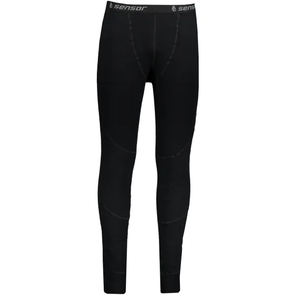  Pantaloni termici pentru bărbați DOUBLE FACE MERINO WOOL negri 