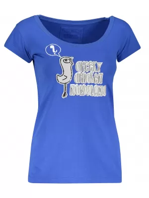 Tricou de damă cu mâneci scurte NORDBLANC NBFLT2831 GHEPARD ALBASTRU