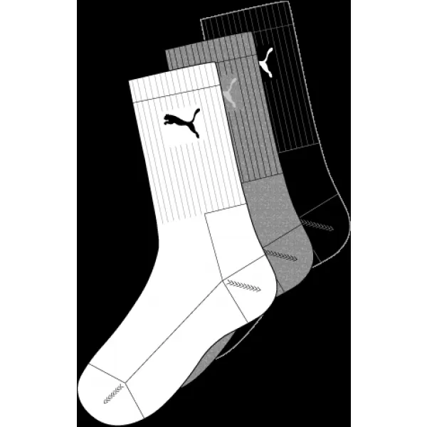  Șosete sport PUMA SPORT 3-PACK 88035510 ALB/GRI/NEGRU 