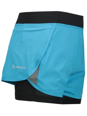 Pantaloni scurți de alergare pentru femei SENSOR TRAIL 17100109-00 ALBASTRU
