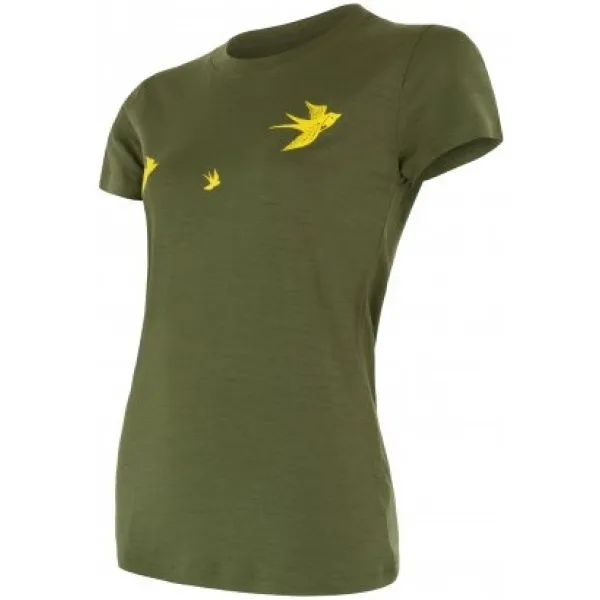  Tricou termic de damă cu mânecă scurtă SENSOR MERINO ACTIVE PT SWALLOW 17200028 SAFARI 
