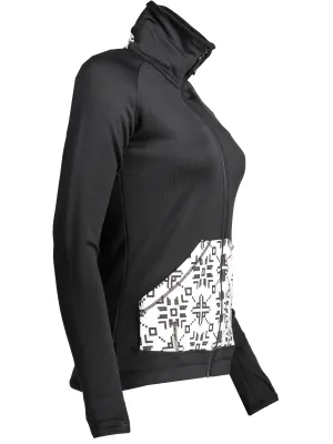 Bluză de damă SENSOR TECNOSTRETCH PATTERN celozip 17200076 NEAGRĂ