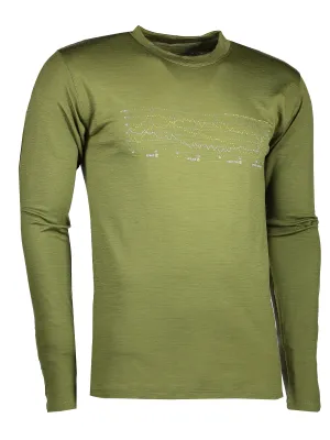 Tricou termic bărbătesc cu mânecă lungă SENSOR MERINO ACTIVE PT TRACK 17200027 SAFARI