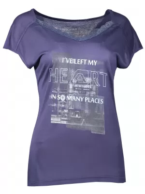 Tricou pentru femei cu mâneci scurte ALPINE PRO CURLA LTSL384 ALBASTRU ÎNCHIS