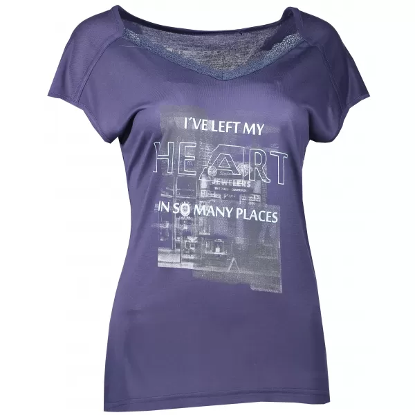  Tricou pentru femei cu mâneci scurte ALPINE PRO CURLA LTSL384 ALBASTRU ÎNCHIS 