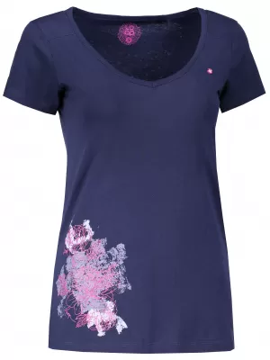 Tricou de damă cu mâneci scurte LOAP ABIGALE CLW1829 ALBASTRU ÎNCHIS