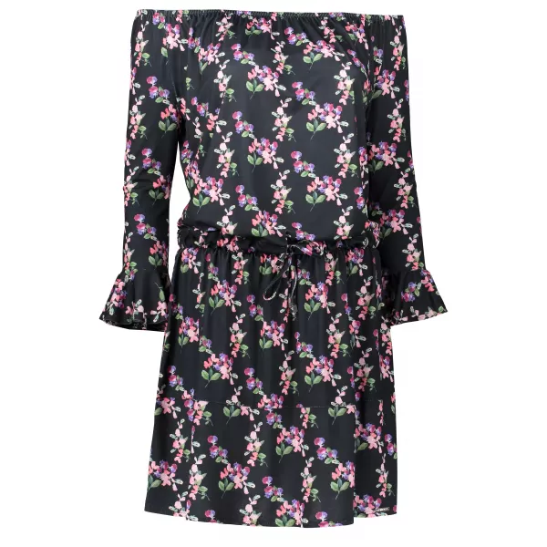  Rochie pentru femei cu volane NUMOCO A198-3 NEGRU 