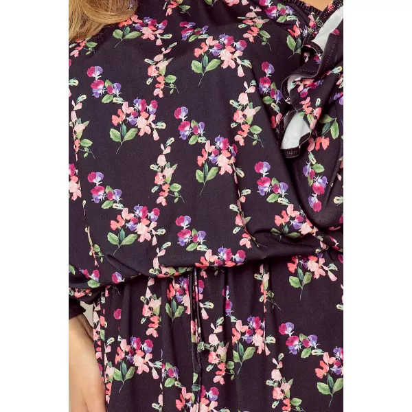  Rochie pentru femei cu volane NUMOCO A198-3 NEGRU 