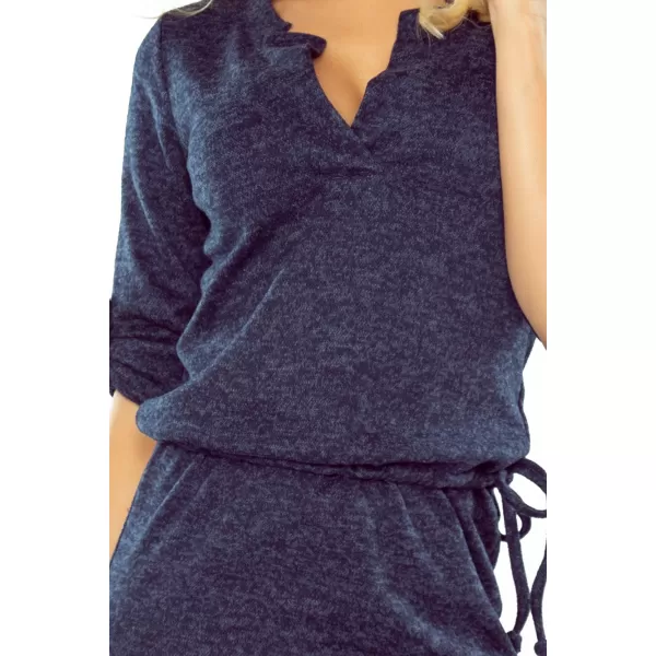  Rochie NUMOCO AGATA 161-8 EVIDENȚIERI ALBASTRE 