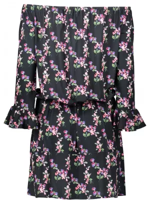 Rochie pentru femei cu volane NUMOCO A198-3 NEGRU