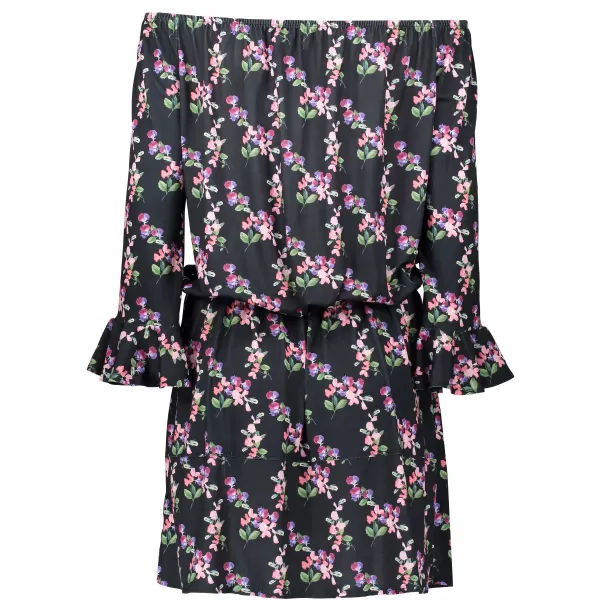  Rochie pentru femei cu volane NUMOCO A198-3 NEGRU 