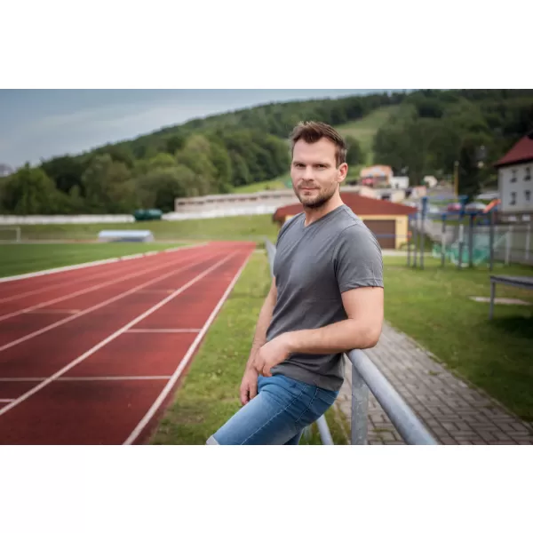  Tricou pentru bărbați cu mâneci scurte ALTISPORT ZORK MTSN423 GRI INCHIS 