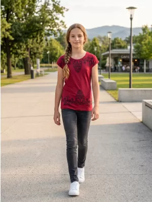 Tricou de fată cu mâneci scurte SAM 73 GT 525 ROŞU