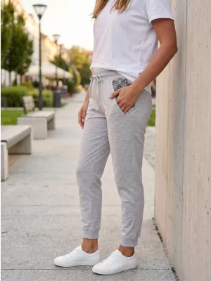 Pantaloni 3/4 pentru femei SAM 73 EFRENA LPAN326 GRI DESCHIS
