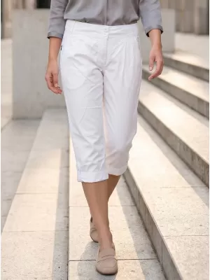 Pantaloni 3/4 pentru femei SAM 73 ELINA LPAN327 ALB