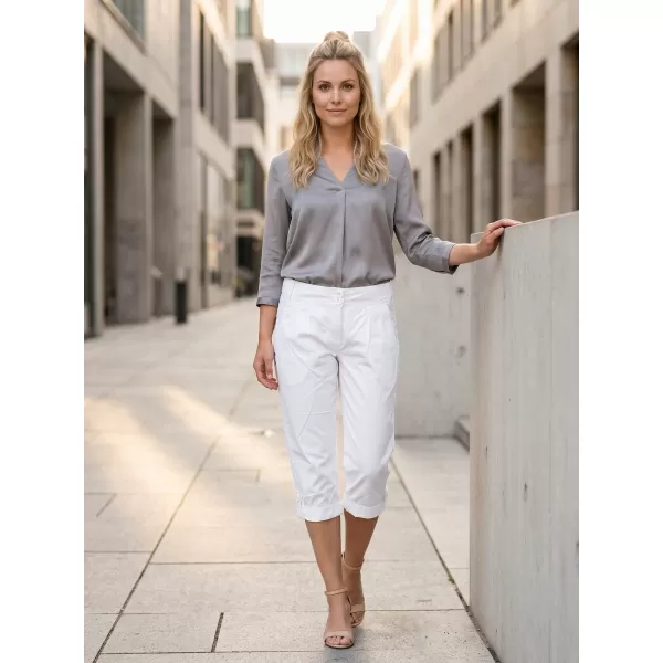  Pantaloni 3/4 pentru femei SAM 73 ELINA LPAN327 ALB 