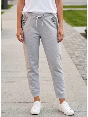 Pantaloni 3/4 pentru femei SAM 73 EFRENA LPAN326 GRI DESCHIS