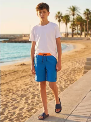 Pantaloni scurți de băieți SAM 73 BS 516 ALBASTRU STRĂLUCITOR