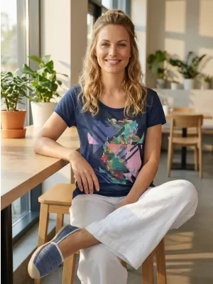 Tricou pentru femei KIXMI INGRID ALBASTRU INCHIS